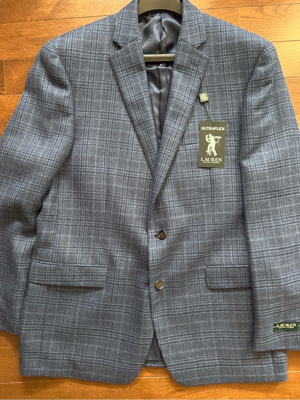 Ralph Lauren Gray and Blue Plaid Sport Coat - Ultraflex